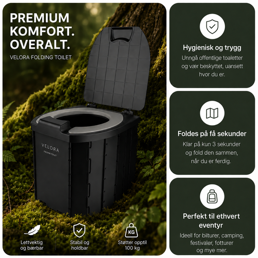 Velora™ Bærbart Sammenleggbart Toalett