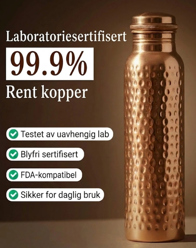 Kopparflaska® Drikk rent vann fra en flaske som helbreder kroppen fra innsiden