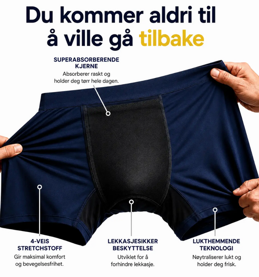 Velora Skjold™ | Lekkasjesikre boxere for menn, komfortable og 100 % pålitelige