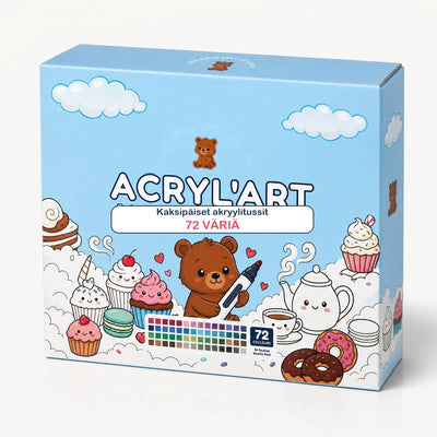 Acryl'Art akryylitussit, 72 väriä lahjarasiassa