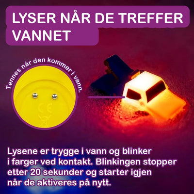 Lysende badebiler, seks utrykningskjøretøy som tennes i vannet