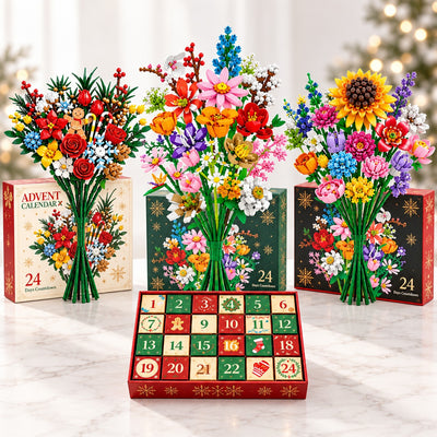 Velora Bloom & Build julekalender: de tre bukettene i klosser og de 24 lukene