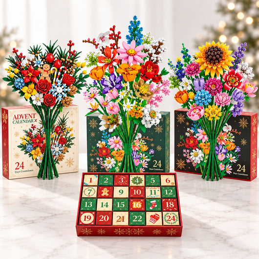 Velora Bloom & Build julekalender: de tre bukettene i klosser og de 24 lukene
