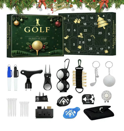 Velora Golfkalender, 24 nummererte luker med golfutstyr