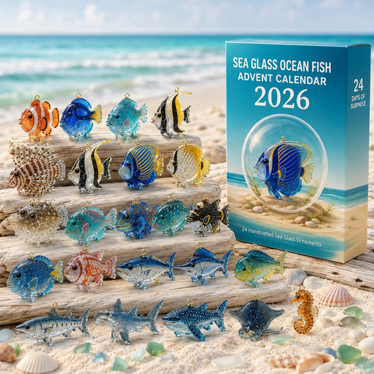 Velora Havglass Julekalender med 24 glassfisker i havglass