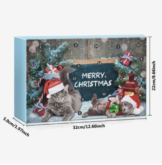 Kattens Jul adventskalender, mått 32 x 22 x 5 cm