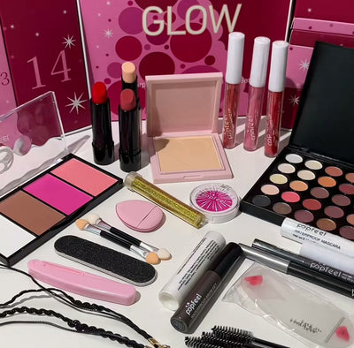 Velora Holiday Glow sminkekalender med 24 luker sminke