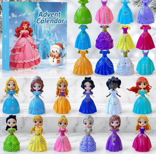 Prinsessenes adventskalender 2026 med 12 prinsesser og 12 kjoler
