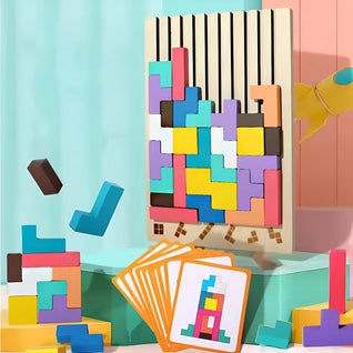 Velora Tetris-puslespill i tre | Montessori stablepuslespill