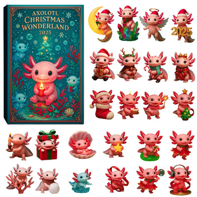 Axolotl Adventskalender 2026 | 24 olika axolotlhängen