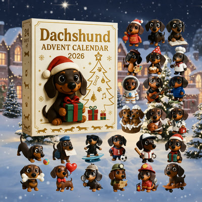 Dachs Adventskalender 2026 | 24 forskjellige dachsfigurer