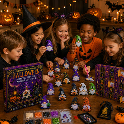 Diamond Painting Adventskalender 2026 | 31 Halloween-tomtar att göra själv