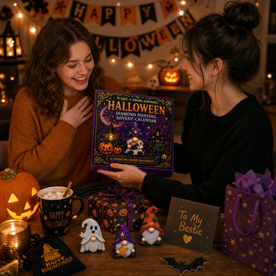 Diamond Painting Adventskalender 2026 | 31 Halloween-tomtar att göra själv