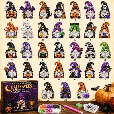 Diamond Painting Adventskalender 2026 | 31 Halloween-tomtar att göra själv