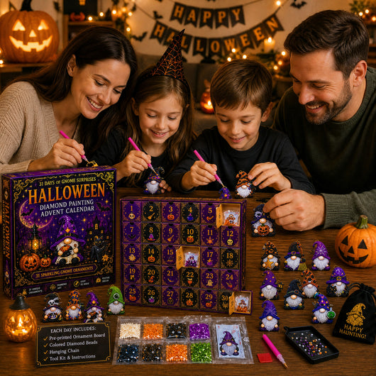 Diamond Painting Adventskalender 2026 | 31 Halloween-tomtar att göra själv