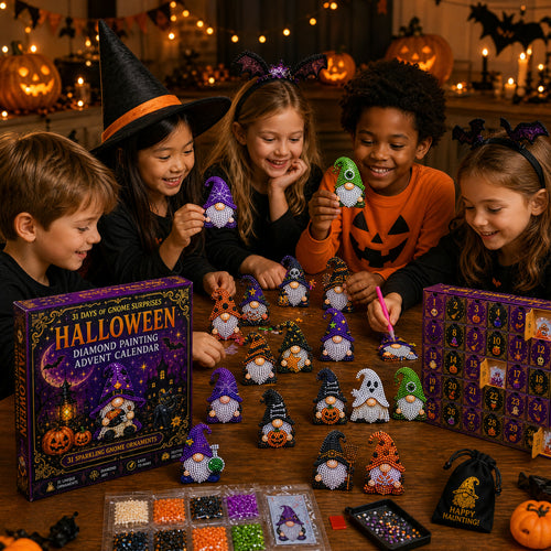 Diamond Painting Adventskalender 2026 | 31 Halloween-nisser å lage selv