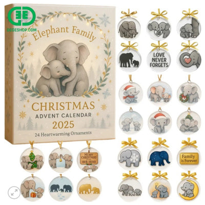 Elefant Adventskalender 2026 | 24 elefantpynt om familien