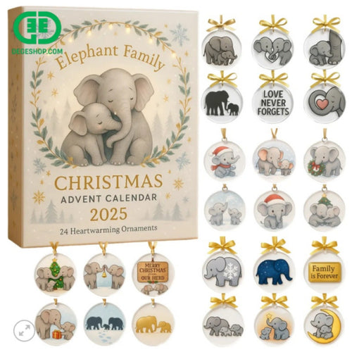 Elefant Adventskalender 2026 | 24 elefantpynt om familien