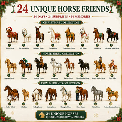 Hest Adventskalender 2026 | 24 hestefigurer etter ekte raser