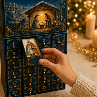 Julekrybbe Adventskalender 2026 | 24 figurer fra juleevangeliet