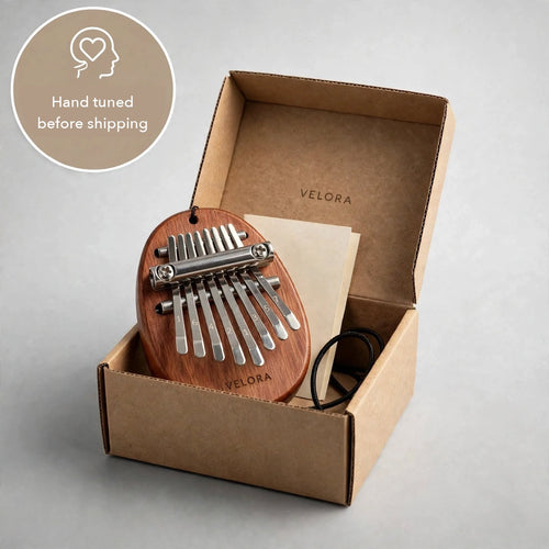 Velora Kalimba™ | 8 tangenter, gratis sanghæfte med 30 sange, første sang samme aften