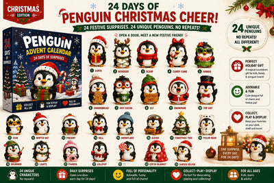 Pingvin Adventskalender 2026 | 24 olika pingvinfigurer